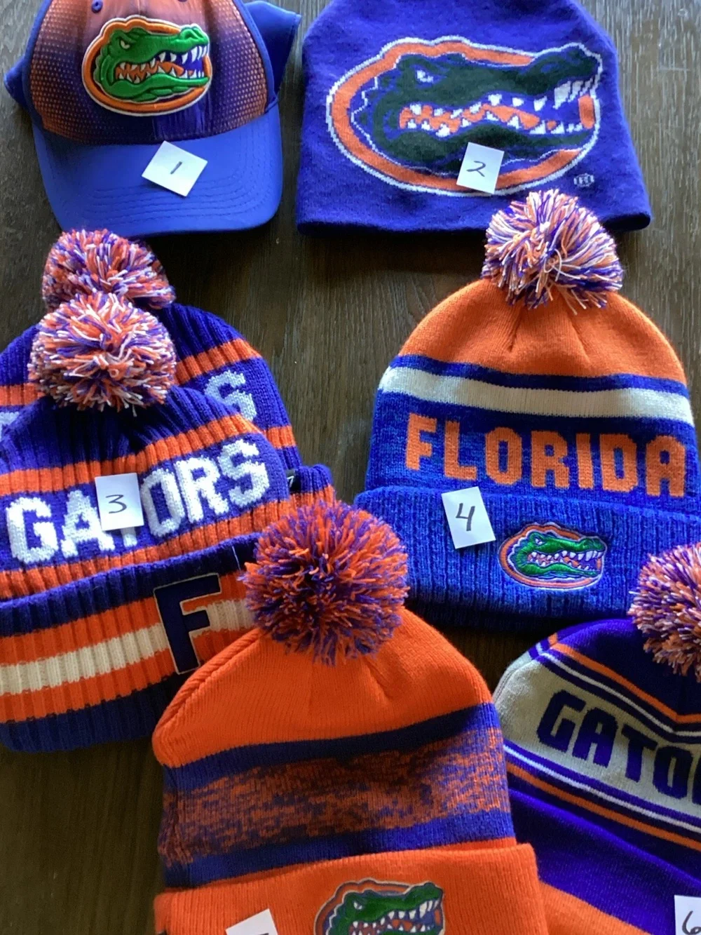 Florida Gators Unisex Pom Beanie Hat and Ball Cap. Choose your style by #